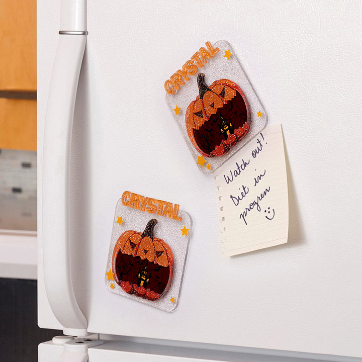 Custom Halloween Fridge Magnet with Name Refrigerator Magnet Home Decoration for Halloween Gift