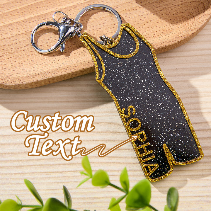 Personalized Name Wrestling Singlet Keychain Birthday Tournament Gift for Wrestler Coach