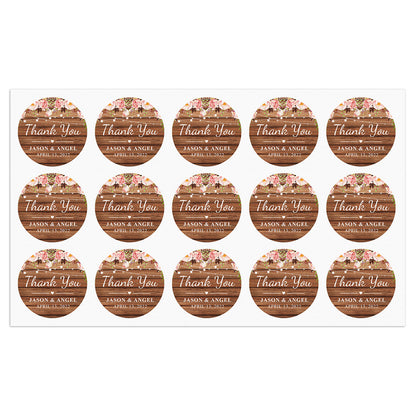 Personalized Thank You Stickers Round Wedding Birthday Favor labels for Gifts