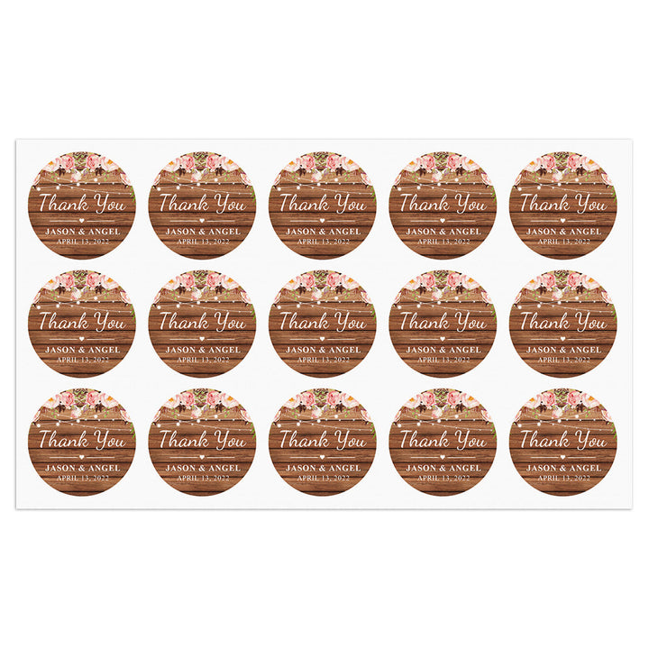 Personalized Thank You Stickers Round Wedding Birthday Favor labels for Gifts
