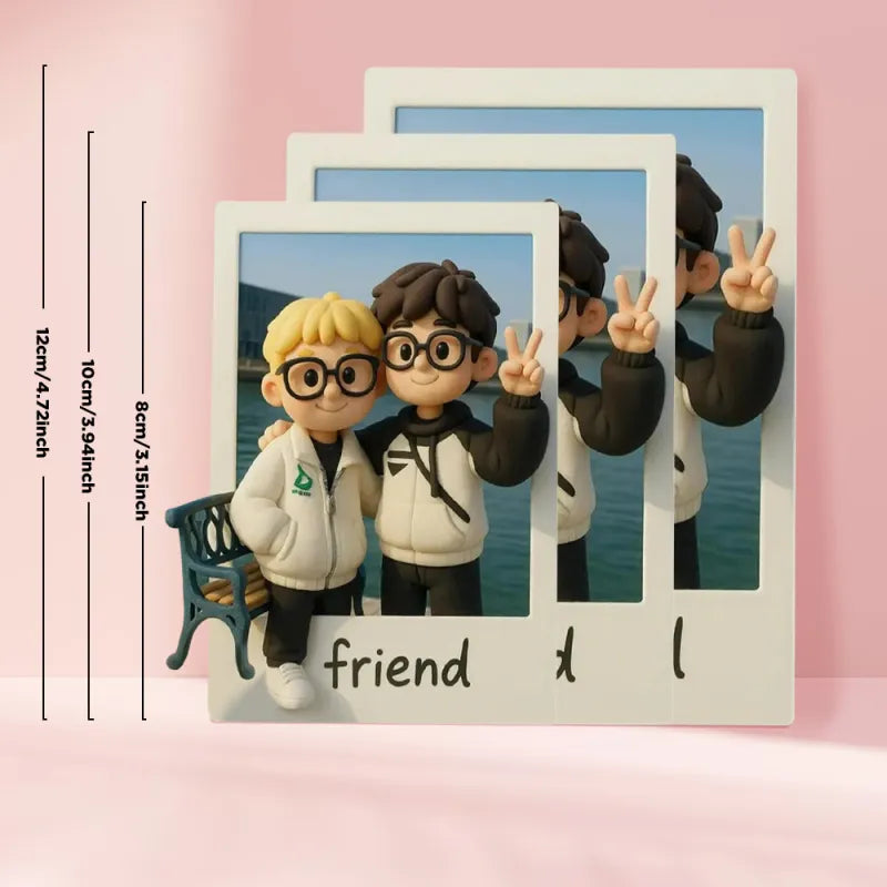 Custom 3D Acrylic Travel Photo Fridge Magnet with Text Anniversary Gift