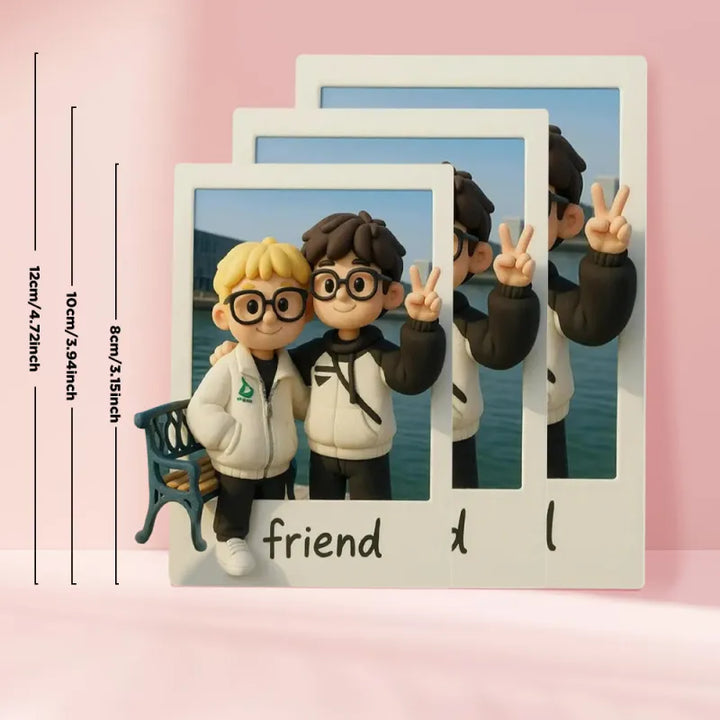 Custom 3D Acrylic Travel Photo Fridge Magnet with Text Anniversary Gift