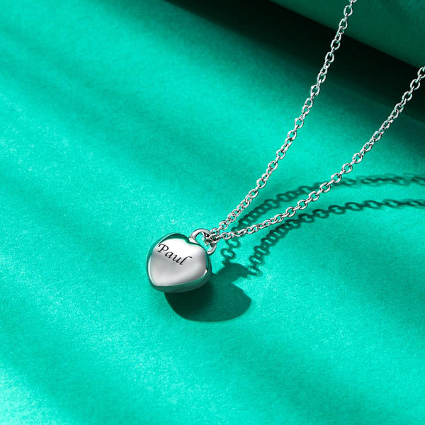 Custom Engraved Necklace Mini Heart Urn Pendant Necklace for Ashes