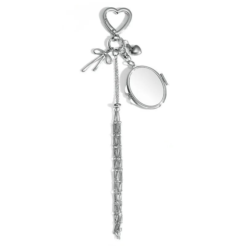 Lipstick Keychain with Mirror Metal Makeup Bag Charm Valentine's Day Gifts