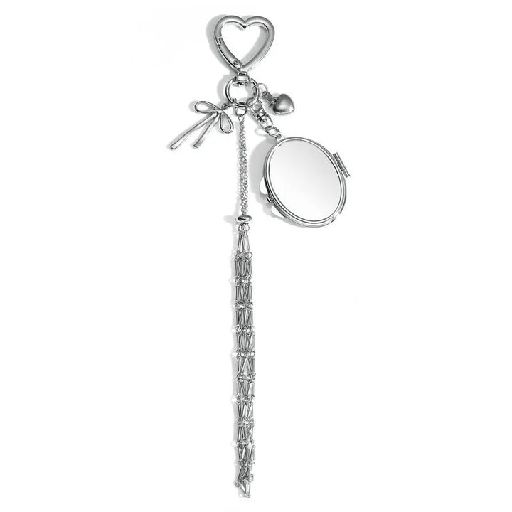 Lipstick Keychain with Mirror Metal Makeup Bag Charm Valentine's Day Gifts