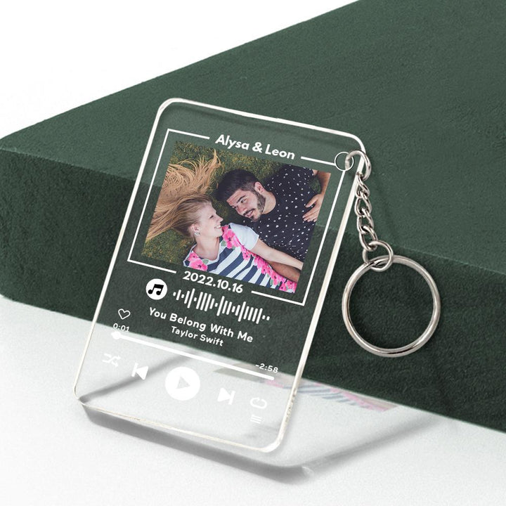 Custom Glass Code Plaque Music Keychain/Plaque 7 Color Night Light Gift For Anniversary