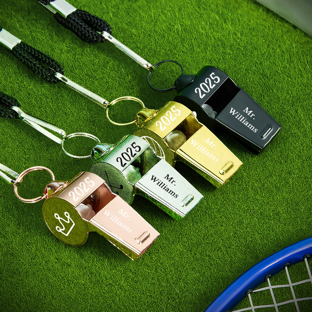 Custom Text Pattern Whistle Gift for Coach Personalized Gift for P.E. Teacher Back to School Gift