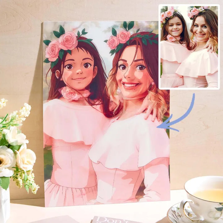 K-Dual View Personalized Anime Style Lenticular Photo Frame Art Gift Valentines Gift