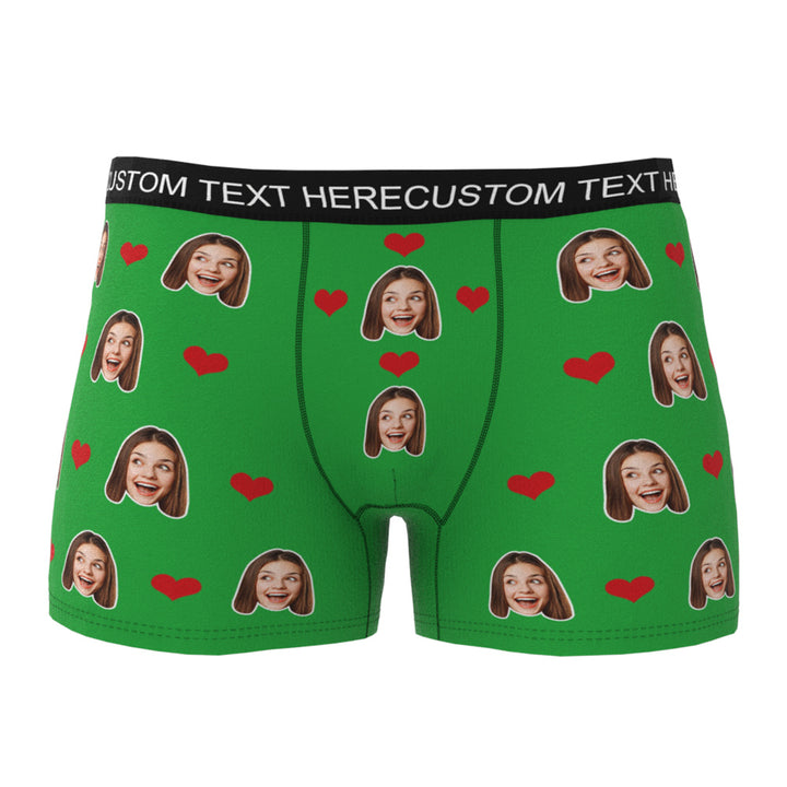 Custom Heart Face Boxer Briefs Men's Underwear with Package