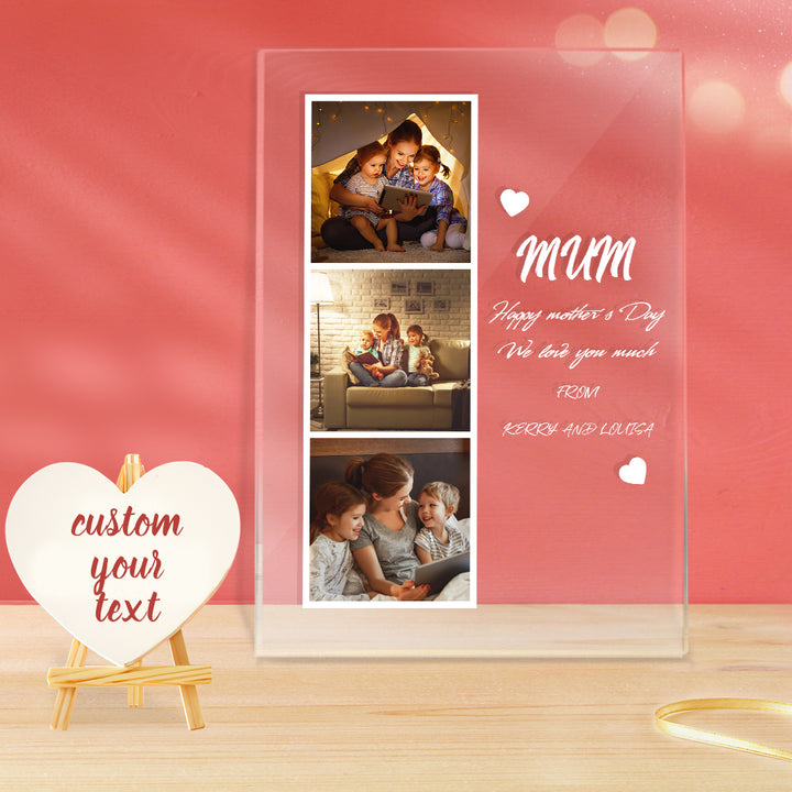 Personalized Photo and Name Acrylic Night Light Gift for Mum