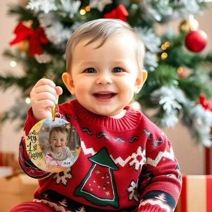 Personalized Baby's First Christmas Ornament with Photo Unicorn Christmas Ornament Gift for Kids