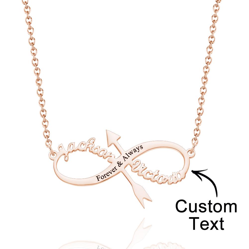 Custom Name Necklace Stainless Steel Infinity Arrow Necklace