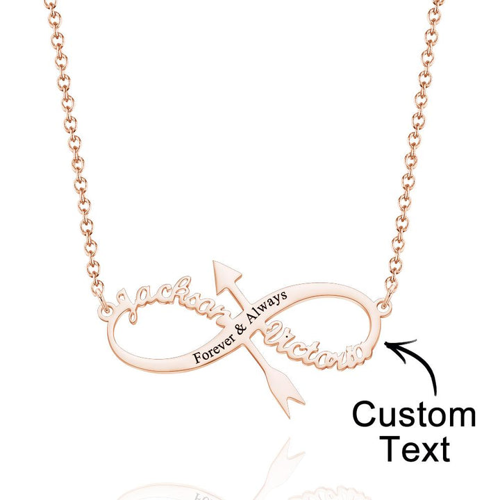 Custom Name Necklace Stainless Steel Infinity Arrow Necklace