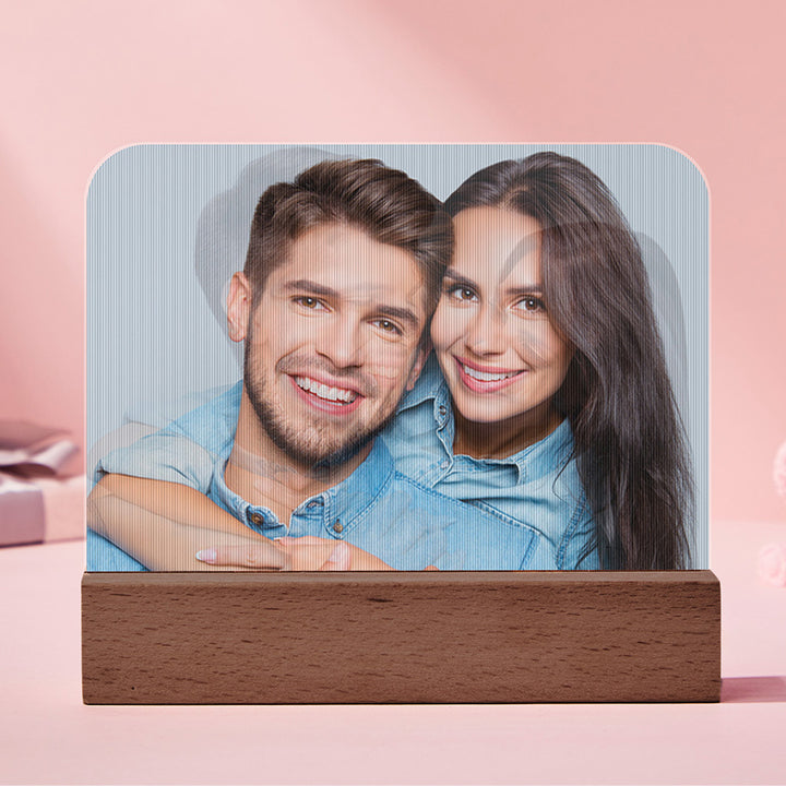 Personalized Lenticular Photo Frame – Custom 2-Image Flip Frame Birthday or Anniversary Gift