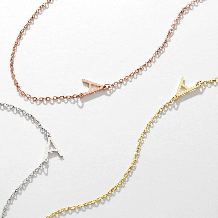 Custom Initial Letter Necklace S925 Silver