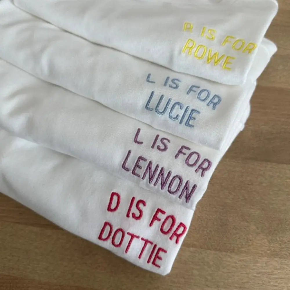 Personalized T-Shirt with Embroidered Name Gift for Kids