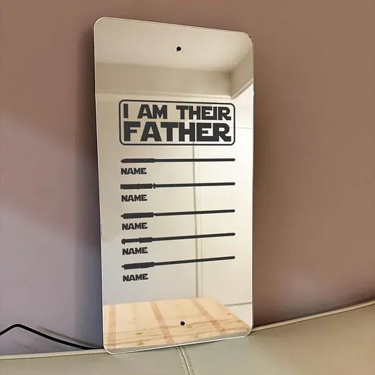 Custom Name Father's Day Hot Sale I Am Their Father Lightsaber Mirror Lamp