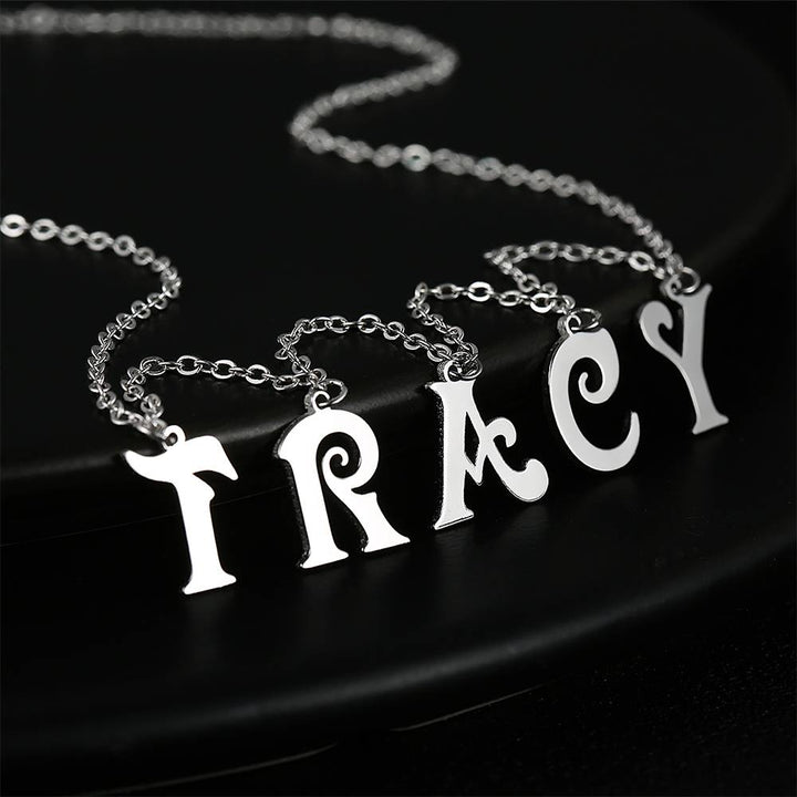 Personalized Sterling Silver Letter Initials Necklace Name Jewelry Necklaces