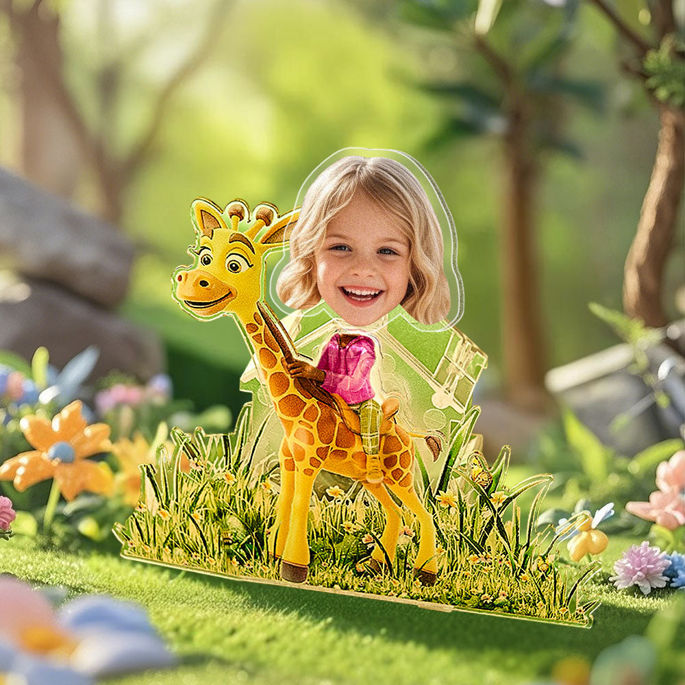 Personalized Face Kids and Animal Shaking Head Standee Gift for Kids