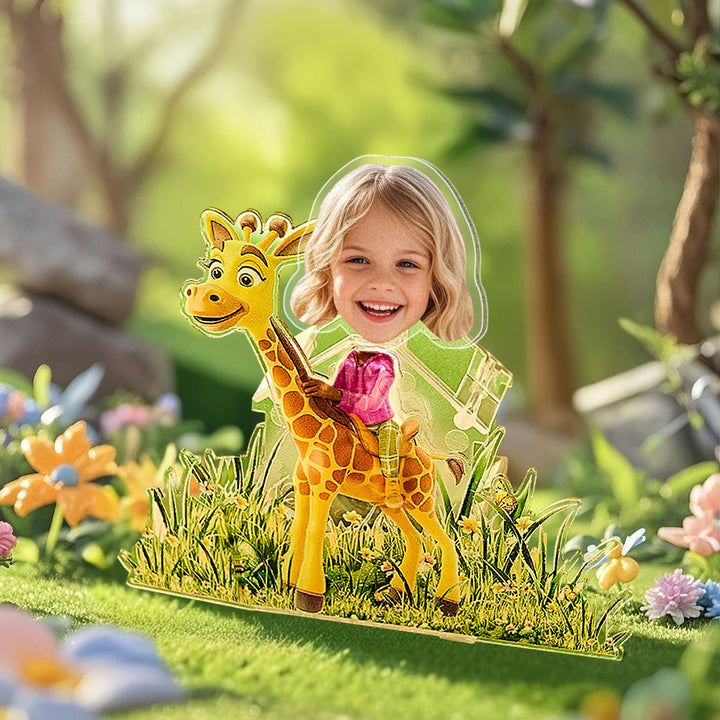 Personalized Face Kids and Animal Shaking Head Standee Gift for Kids