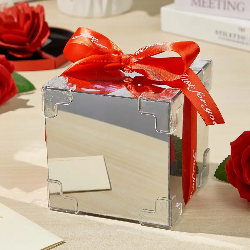Custom Photo Tulip Flower Infinity Mirror Box Infinity Mirror Flower with Your Picture and Text DIY Kit
