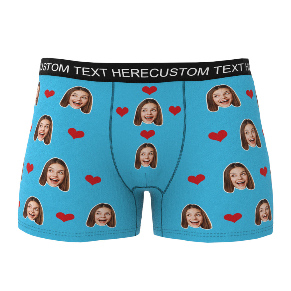 Custom Heart Face Boxer Briefs Men's Underwear with Package