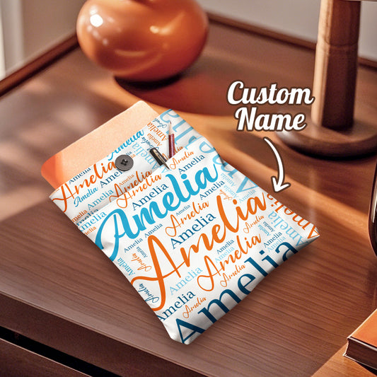Personalized Name Book Cover with Pocket Book Cover Protector Gift for Book Lover
