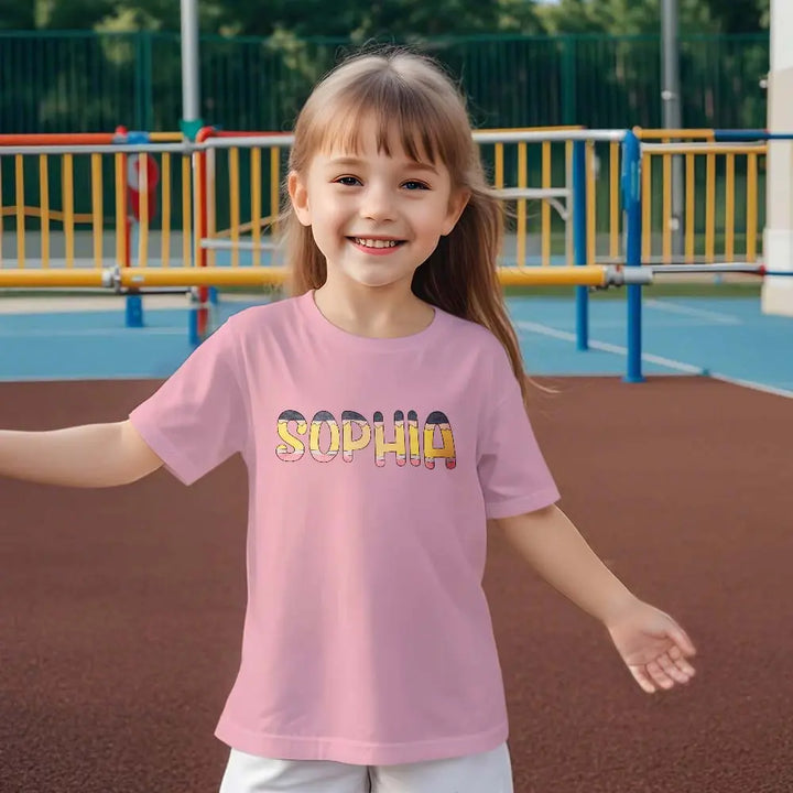 Personalized Back to School Pencil Name T-shirt First Day of School Shirt Gift for Kids