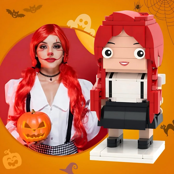 Full Body Custom 1 Person Brick Figures Small Particle Block Lady Clown Brick Figures Halloween Gifts Personalized Small Particle Block Toy