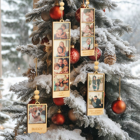 Personalized Photo Christmas Ornament Wooden Frame Ornament for Christmas Gifts