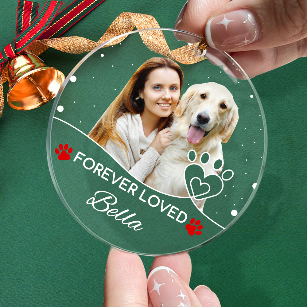 Personalized Pet Photo Ornament with Name Pet Loss Ornament Christmas Gift for Pet Owners