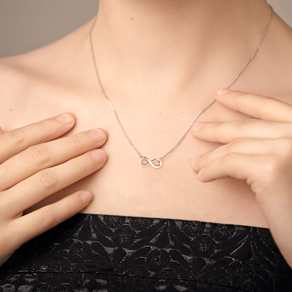 Custom Message Card with Infinity Necklace Best Birthday Gift for Women