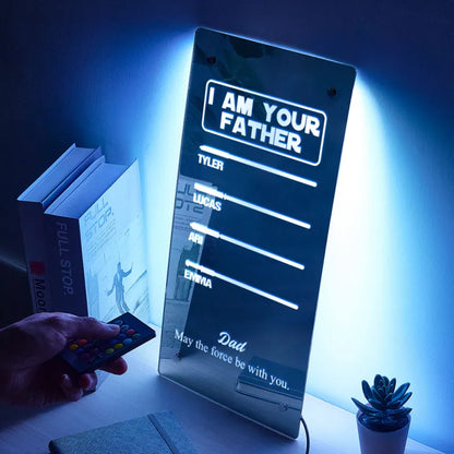 Custom Name Father's Day Hot Sale I Am Your Father Lightsaber Mirror Lamp