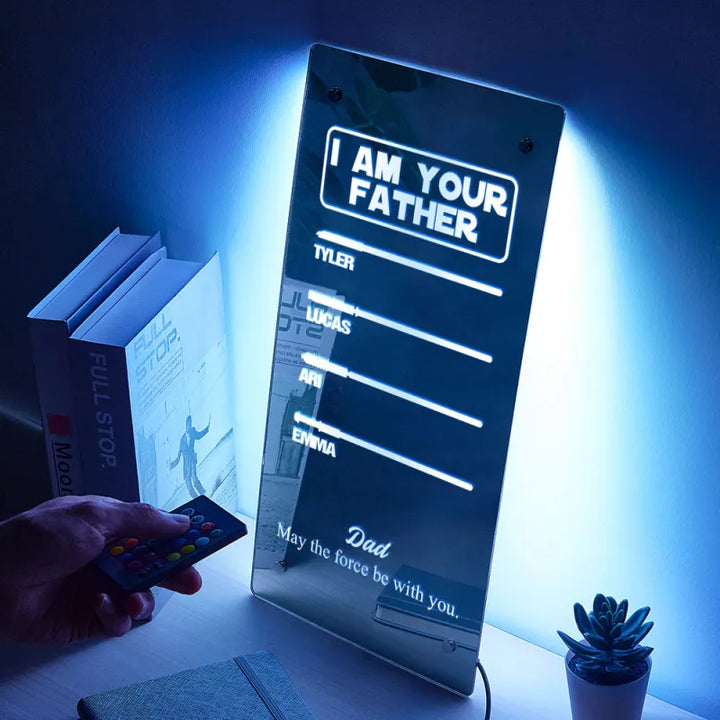 Custom Name Father's Day Hot Sale I Am Your Father Lightsaber Mirror Lamp