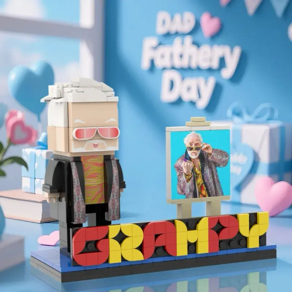 Full Body Customizable Building Block Figure - Perfect Father's Day Gift! Happy Father's Day
