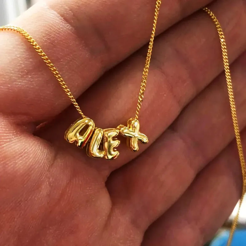 Personalized 3D Bubble Letters Name Necklace Fantastic Gift for All Your Loved Ones