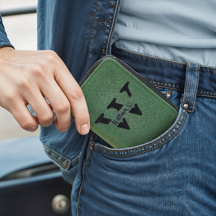 Personalized Leather Wallet with 18 Card Slots Card Holder Wallet Birthday Gift for Him