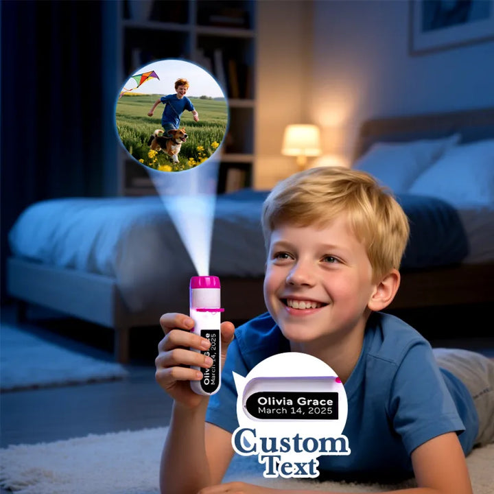 Custom Photo Flashlight Personalized Text and Photo Viewer with Your Own Photos Family Anniversary Gift
