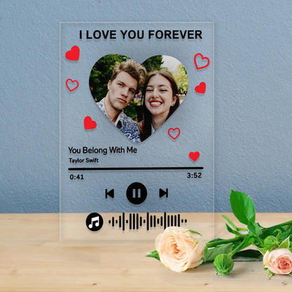 Custom Photo I am In Love Music Code Plaque Scannable Music Personalized Acrylic Photo Panel