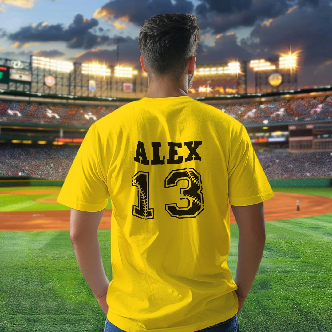 Personalized Baseball Name & Number Sports T-Shirt Back to School Gifts