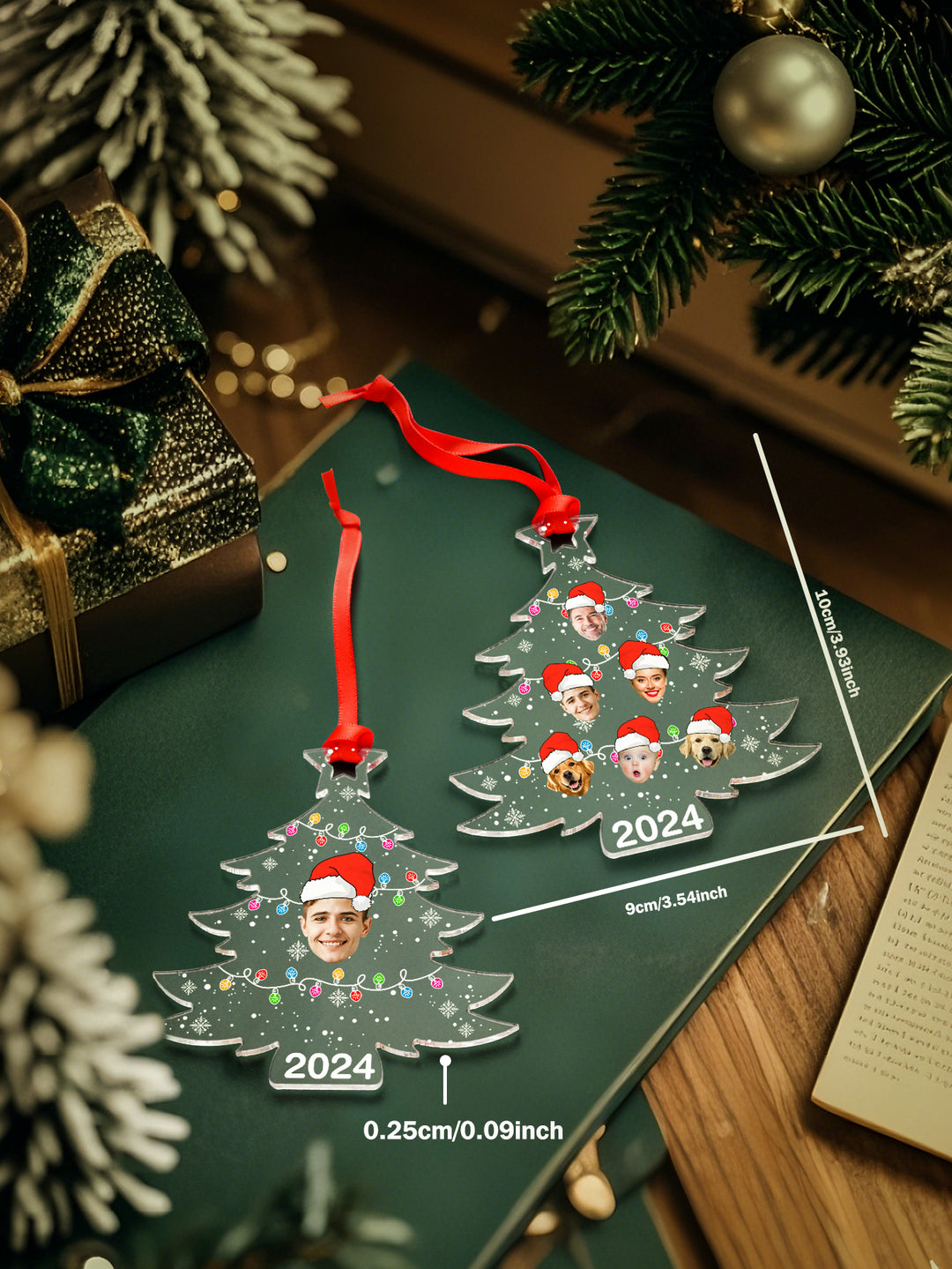 Personalized Family Photo Christmas Tree Ornament Christmas Decorate Gift for Family