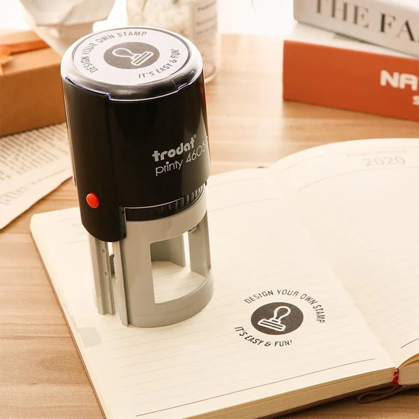 Custom Logo Stamp Round Self Inking Stamp for Wedding