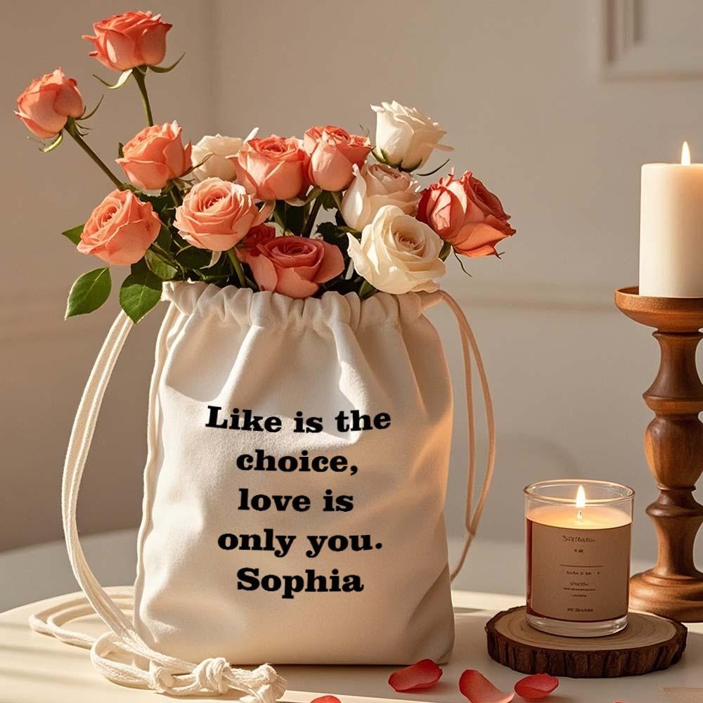 Custom Text Drawstring Canvas Bag – Personalized Travel Organizer