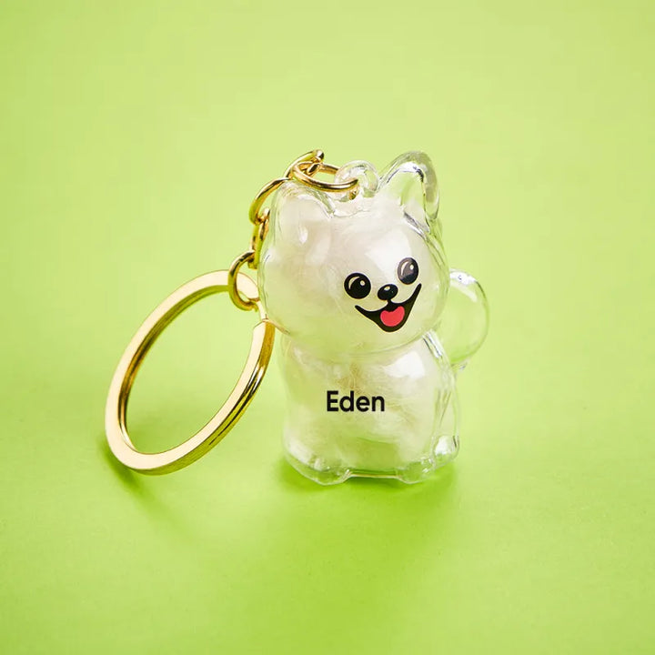 Custom Name Dog Hair Collector Keychain Bag Charm Memorial Storage Box with Text Perfect for Storing Pet Hair Gift for Dog Lovers