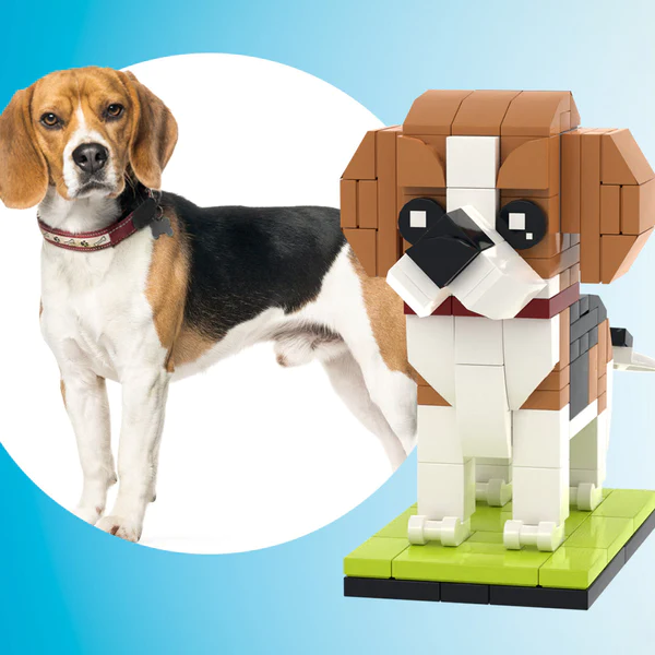 Fully Body Customizable Beagle 1 Dog Photo Custom Brick Figures Small Particle Block Brick Me Figures Customized Beagle Only