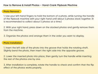 Custom 8 Photos Music Flipbook Frame Animation Machine Detachable Photos Mechanical Hand-cranked Photo Album