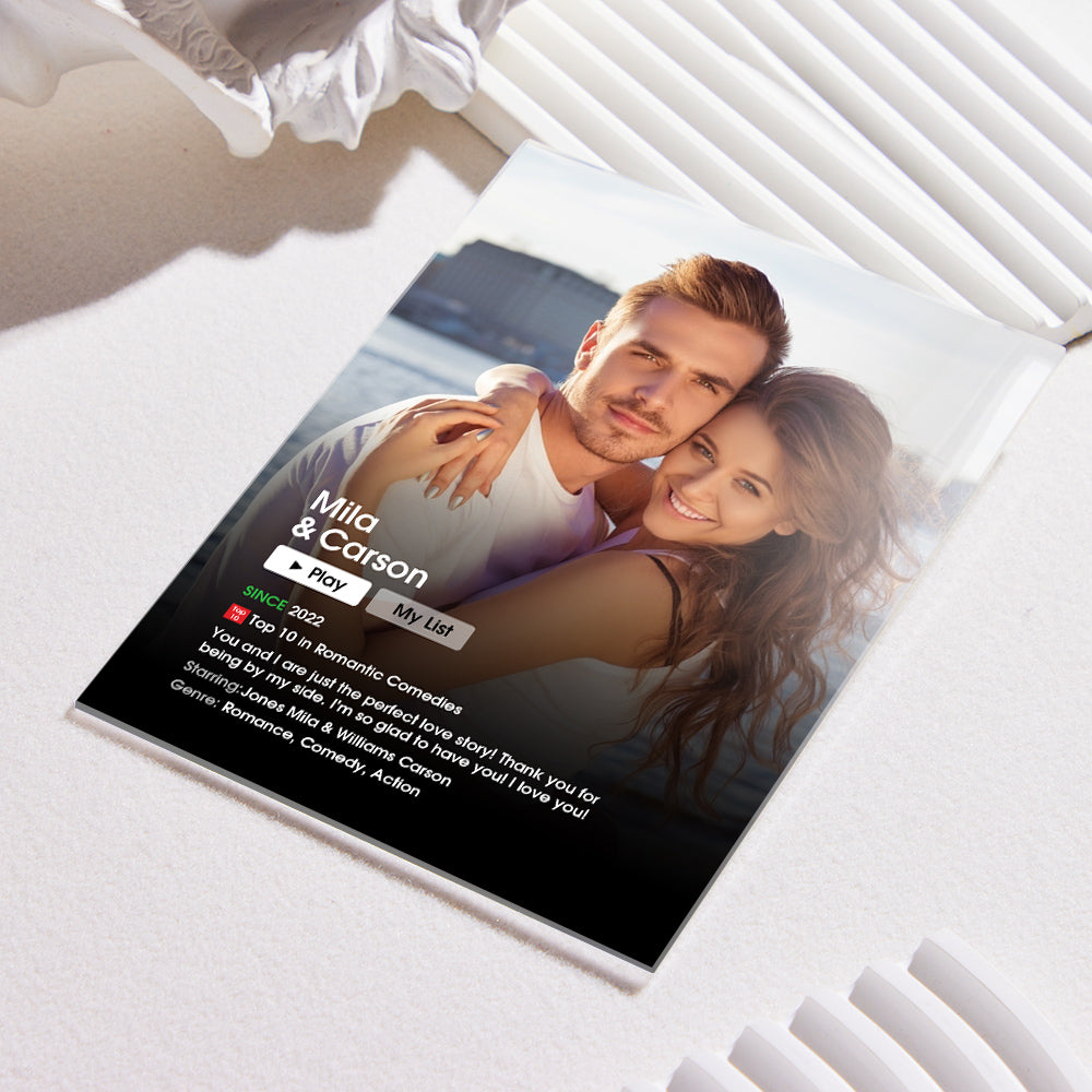 Custom Poster Keychain With Text Photo Movie Poster Plaque Gift For Lover