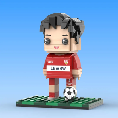 Full Body Customized 1-Person Football Brick Figure –Custom Head and Text, Birthday Gift, Perfect Personalized Gift for Football Players