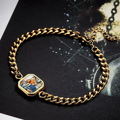 Personalized Temperature-Sensitive Photo Bracelet Magic Photo Men's Bracelet Which Changes Color With Temperature Best Gift For Him