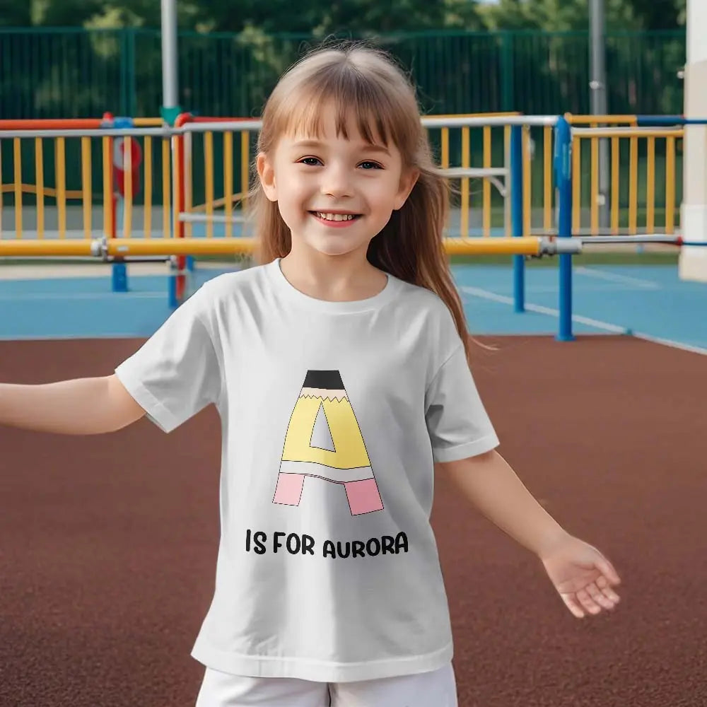 Personalized Back to School Pencil T-shirt First Day of School Shirt Gift for Kids